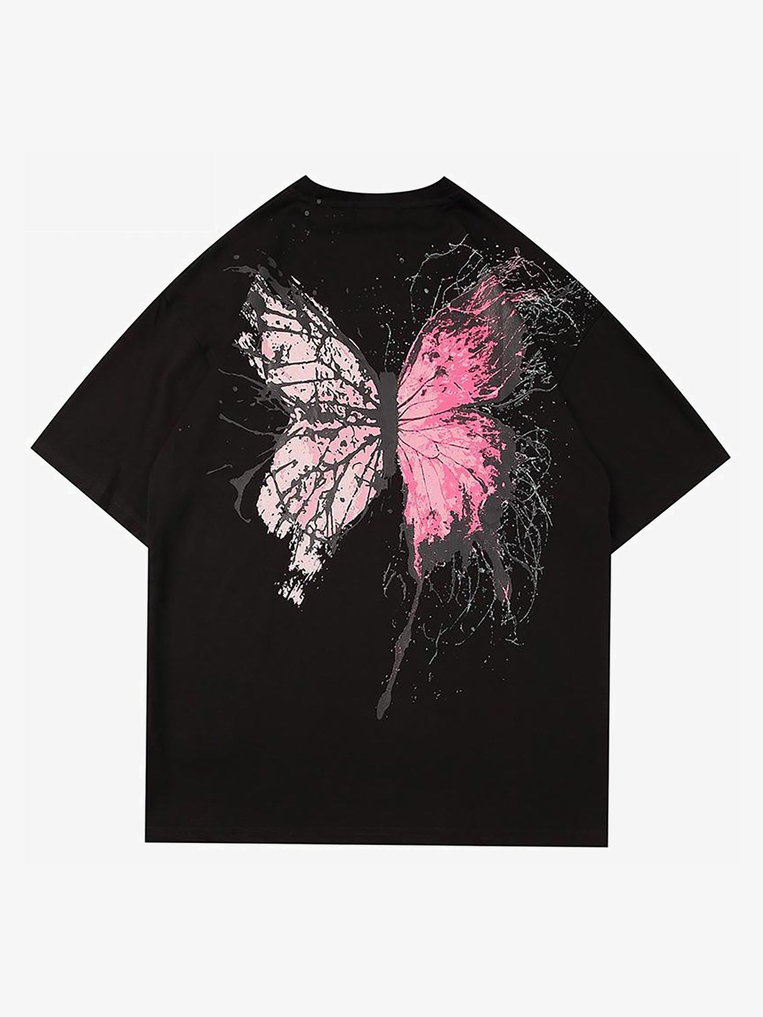 Justnotag T-shirt manica corta farfalla rossa screpolata con stampa