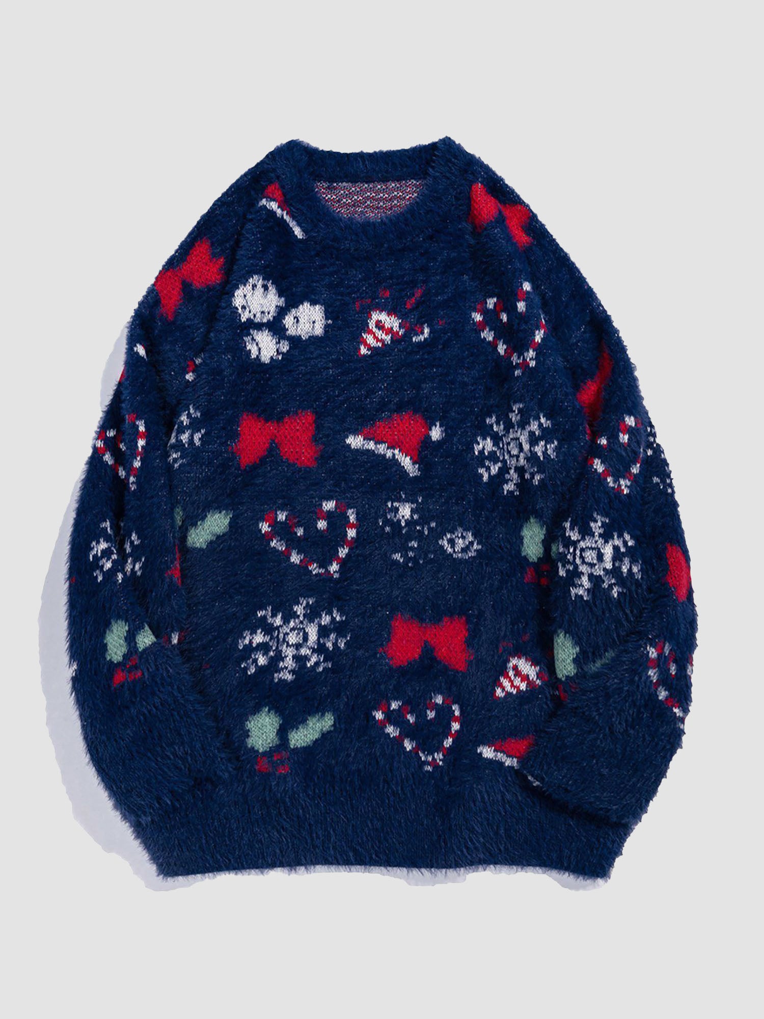 JUSTNOTAG Christmas Elements Printed Knitted Sweater
