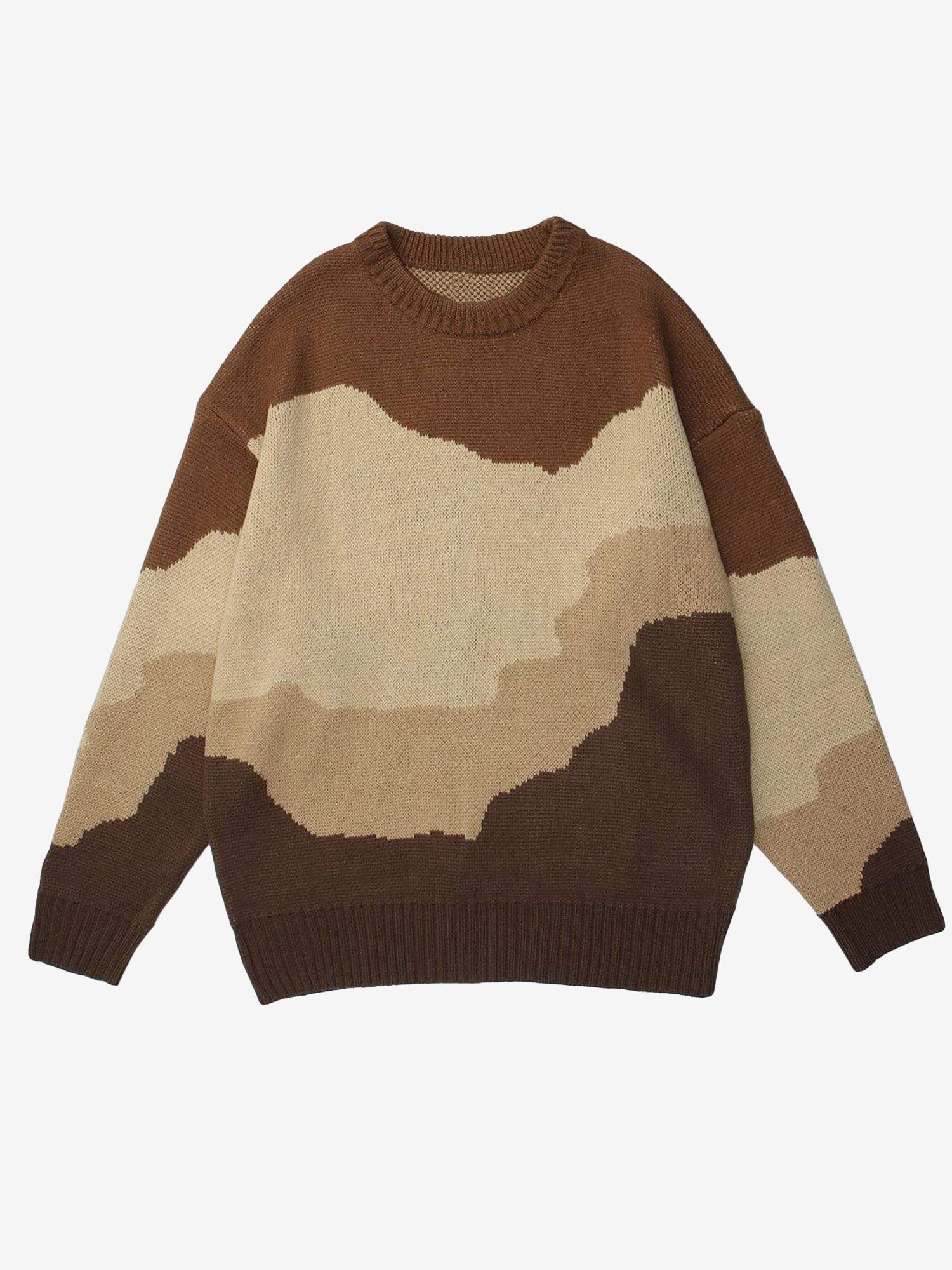 Pulls de grand-père en tricot de couleurs dégradées Justnotag