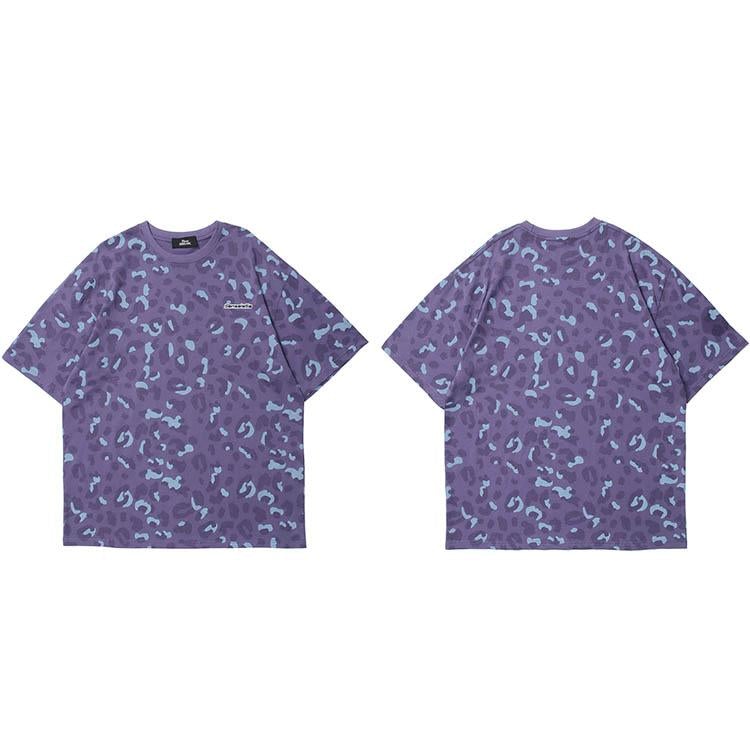 T-shirt à manches courtes en coton à base de camouflage multicolore Justnotag