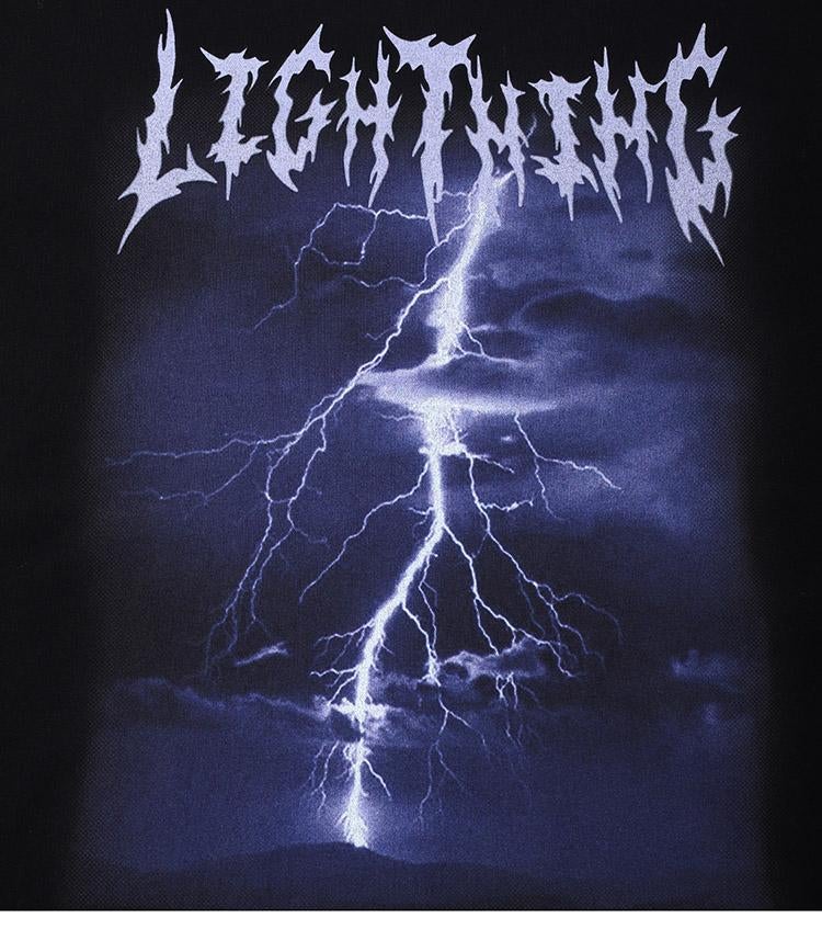 Justnotag Lightning Night T-shirt à manches courtes imprimé lettre
