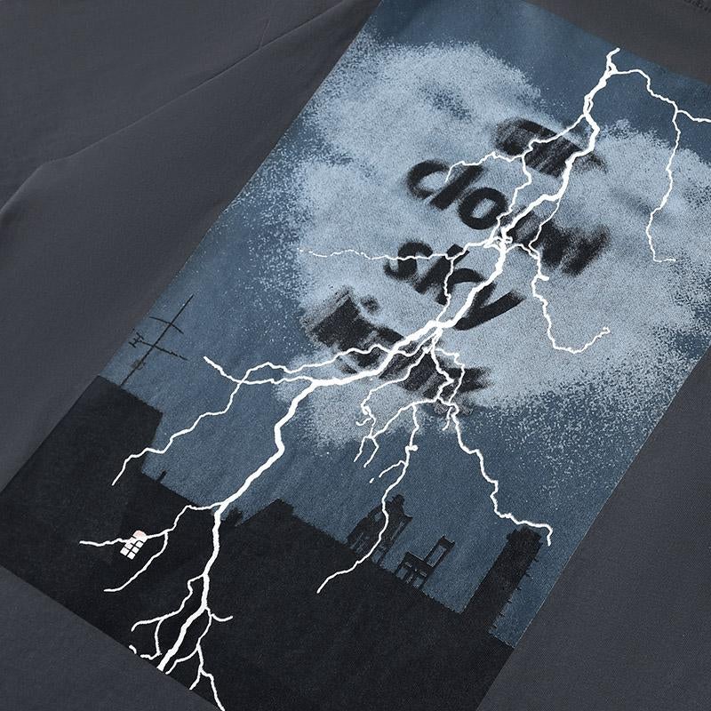 Justnotag T-shirt à manches courtes à imprimé lettre et cœur Lightning