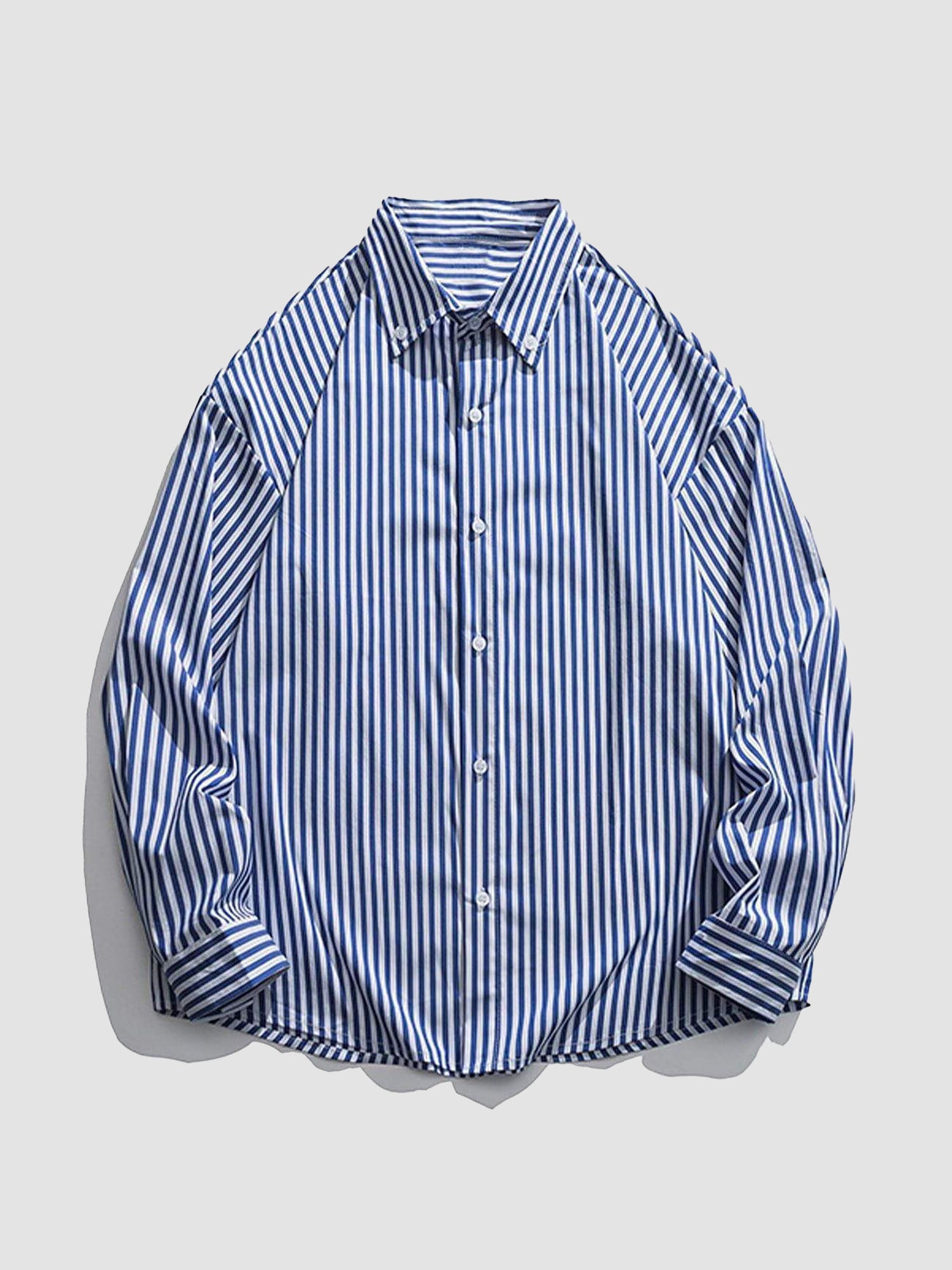JUSTNOTAG Vintage Vertical Striped Long-sleeved Shirt