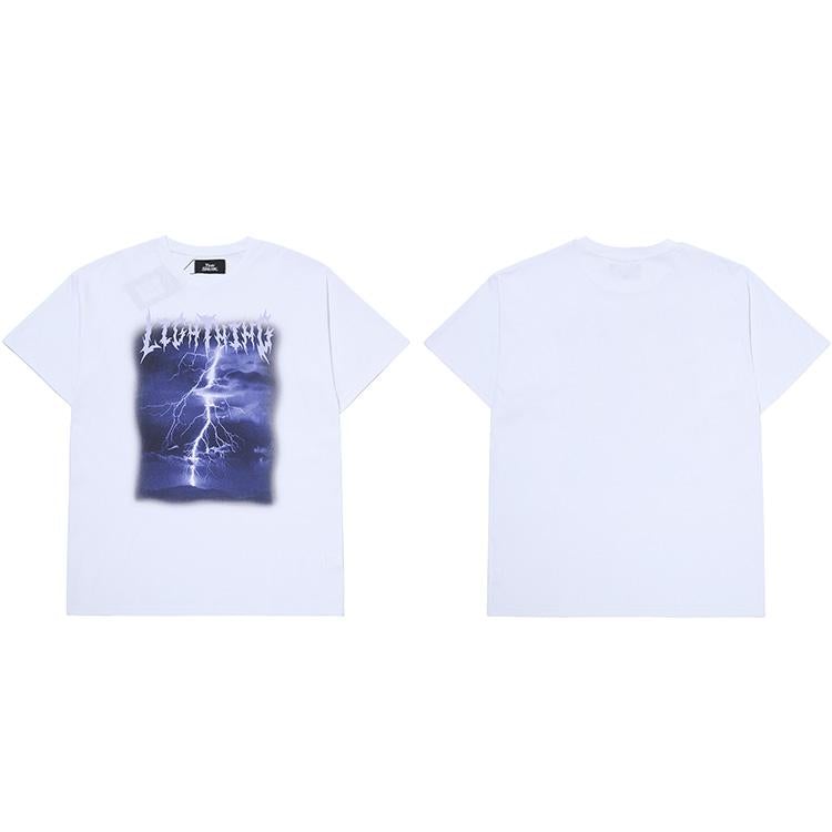 Justnotag Lightning Night T-shirt à manches courtes imprimé lettre