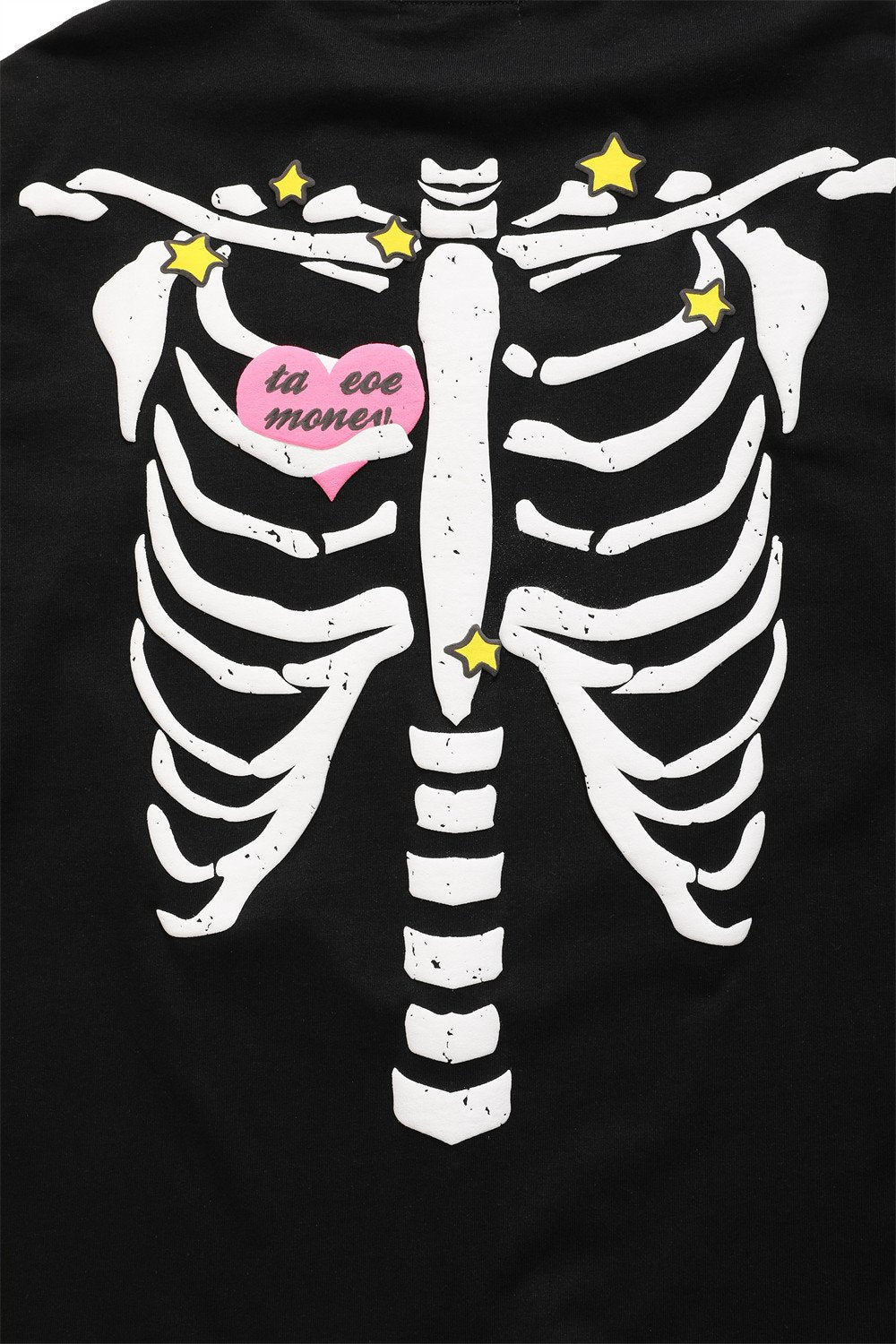 JUSTNOTAG T-shirt a maniche corte con stampa scheletro e lettere a cuore