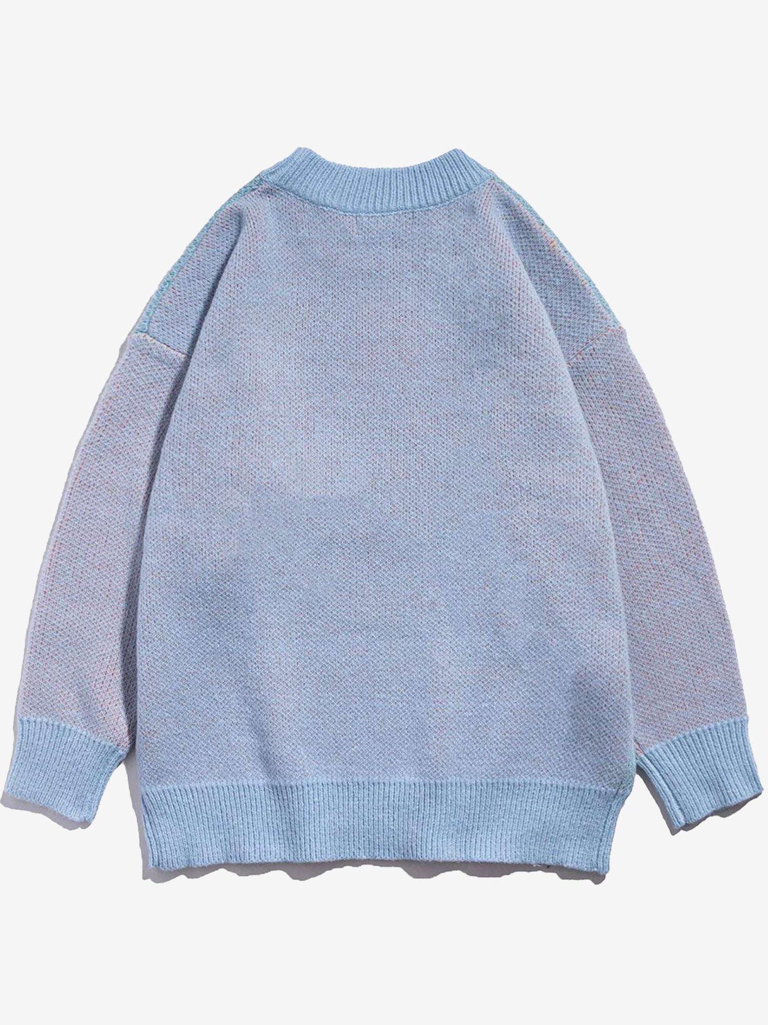 JUSTNOTAG Letter Flocking Knitted Sweater