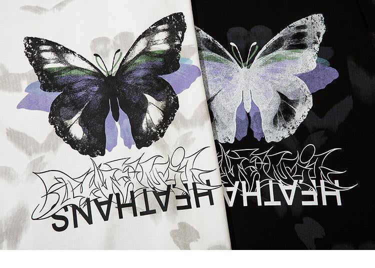Sweat-shirts à manches longues à imprimé papillon Justnotag