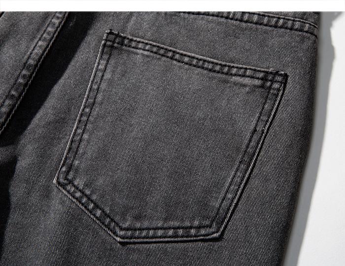 JUSTNOTAG Casual Vintage Solid Color Pockets Jeans