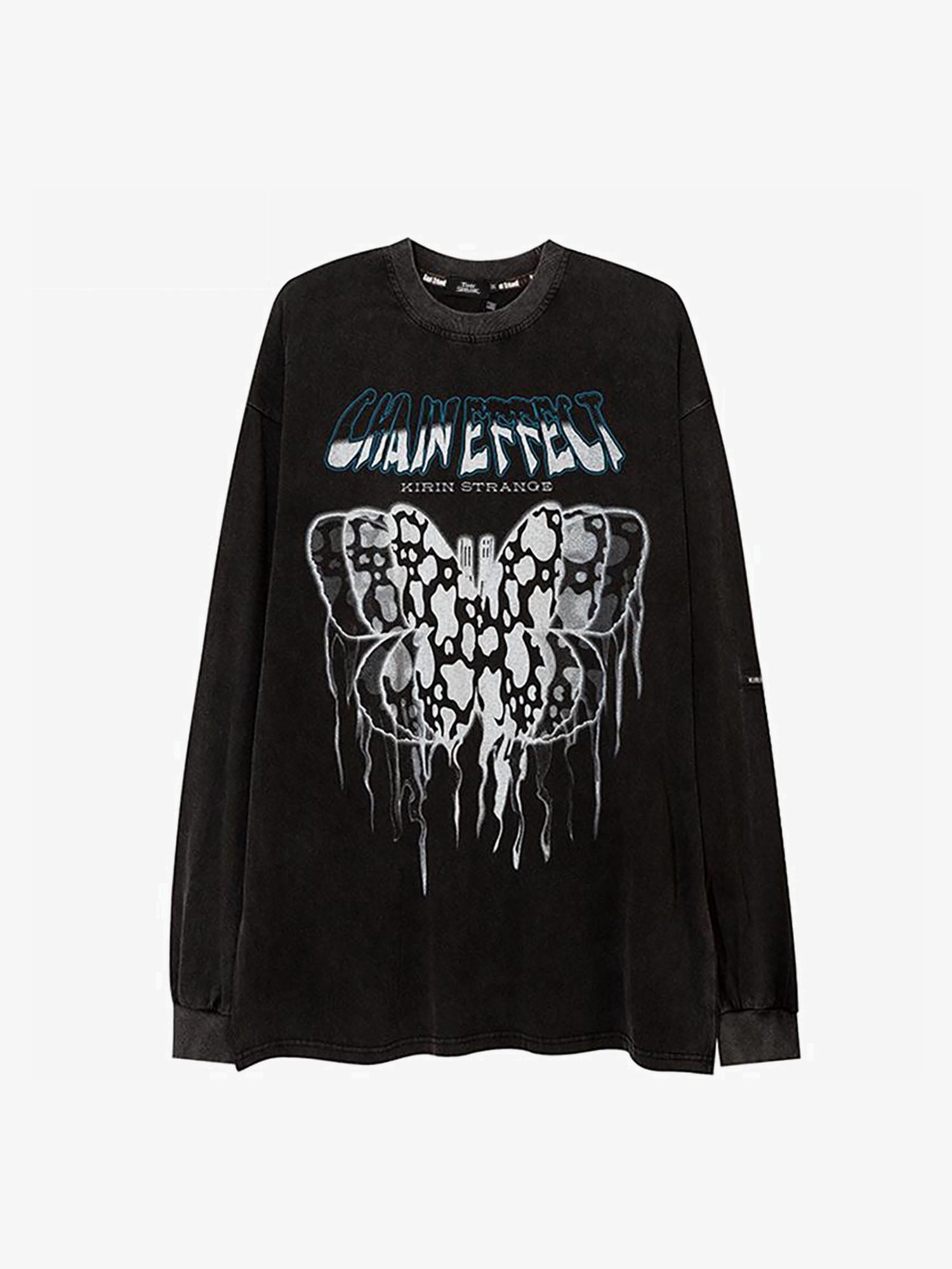 JUSTNOTAG Spotted butterfly phantom Long Sleeve Sweatshirts