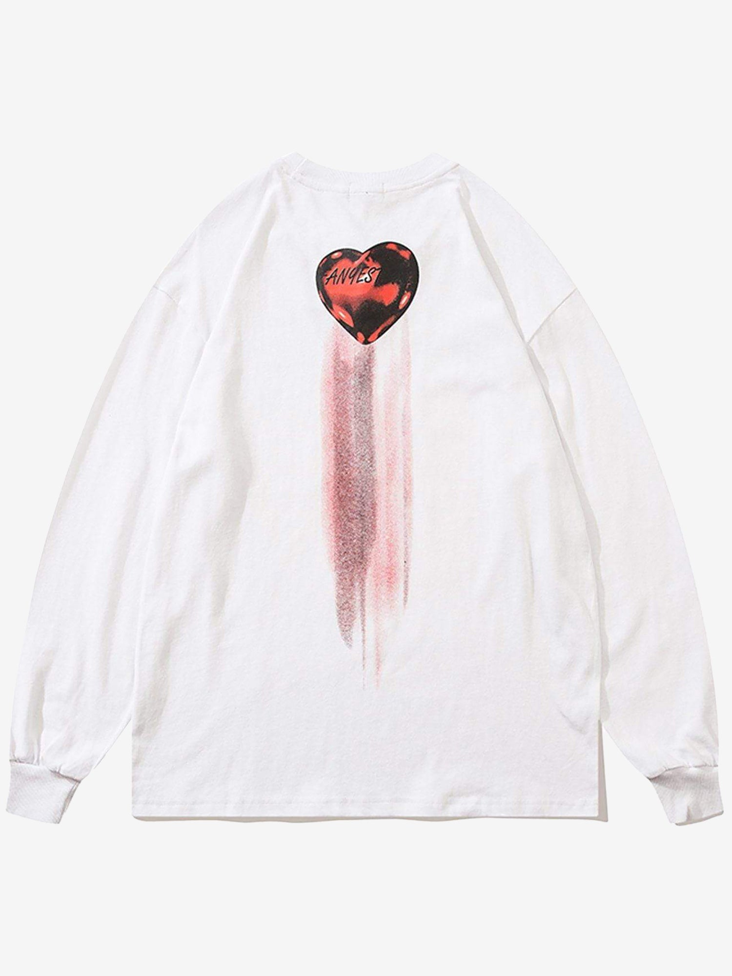 JUSTNOTAG Chain Heart Letter Print Sweatshirt