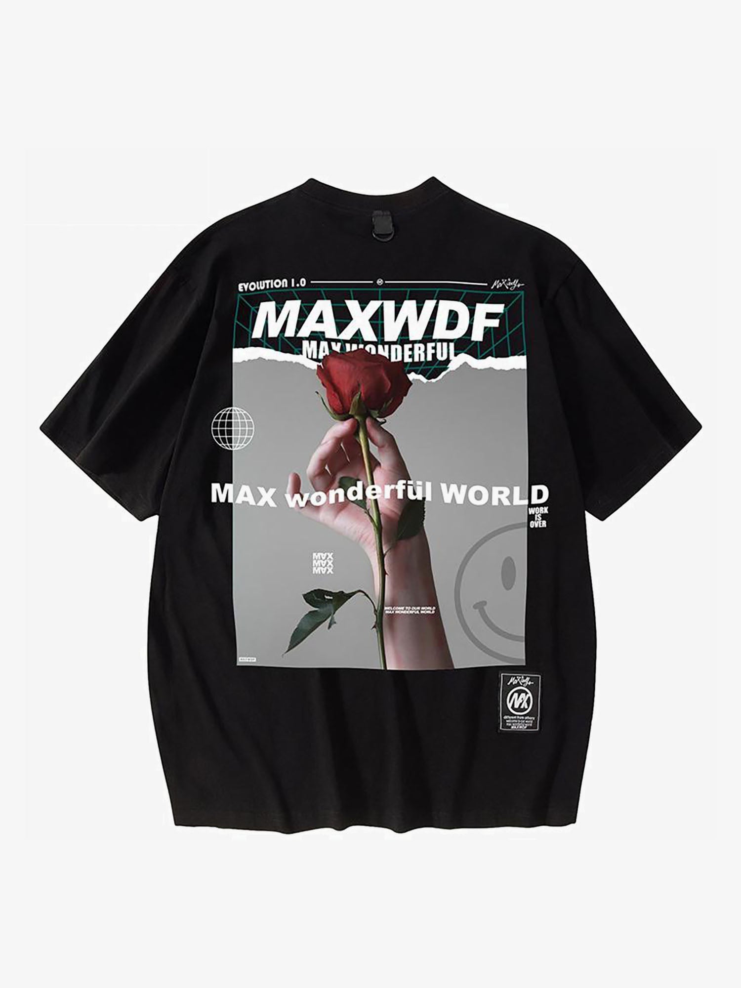 T-shirt à manches courtes Justnotag Hold Red Rose Letter One Hand