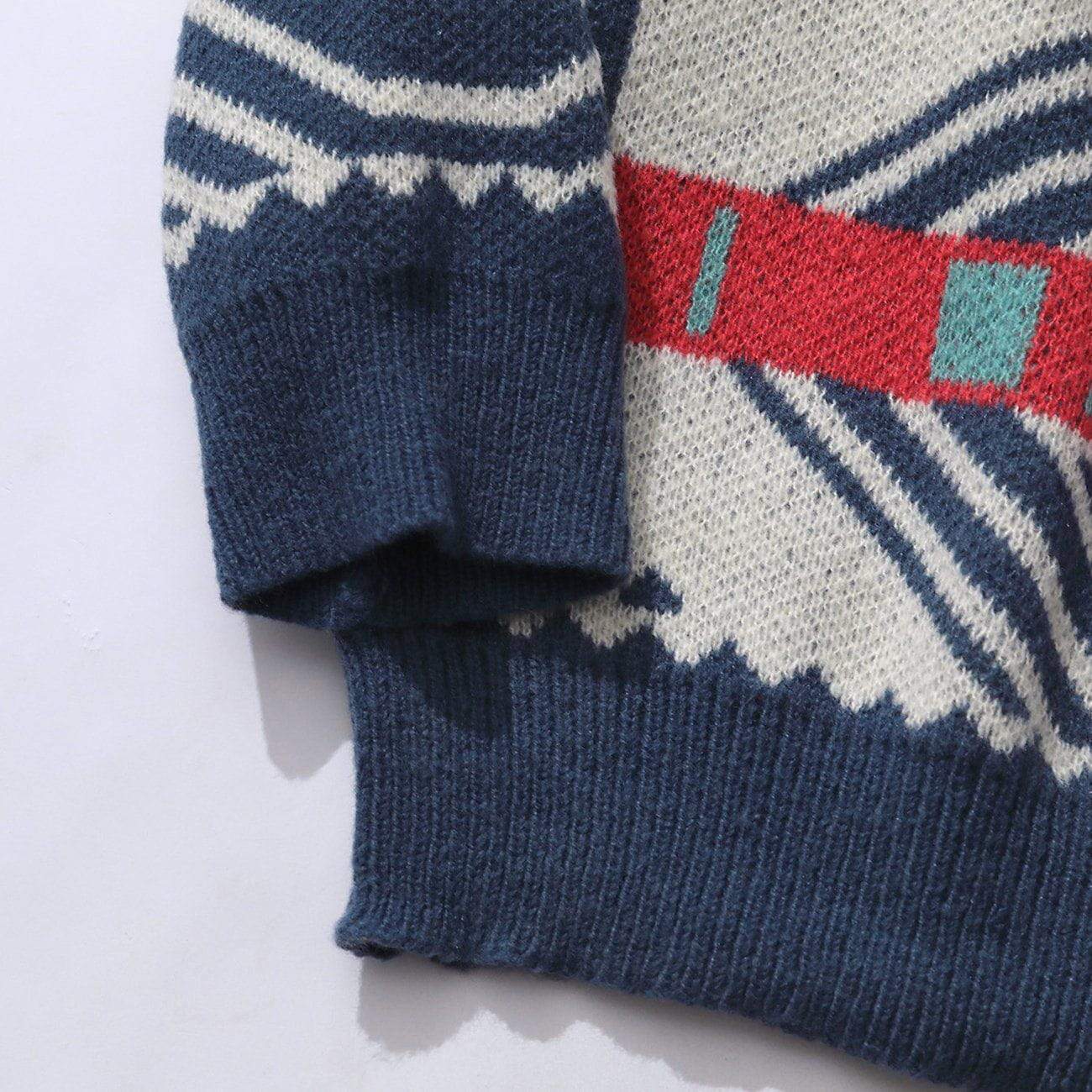 Pull en tricot brodé fauve Justnotag