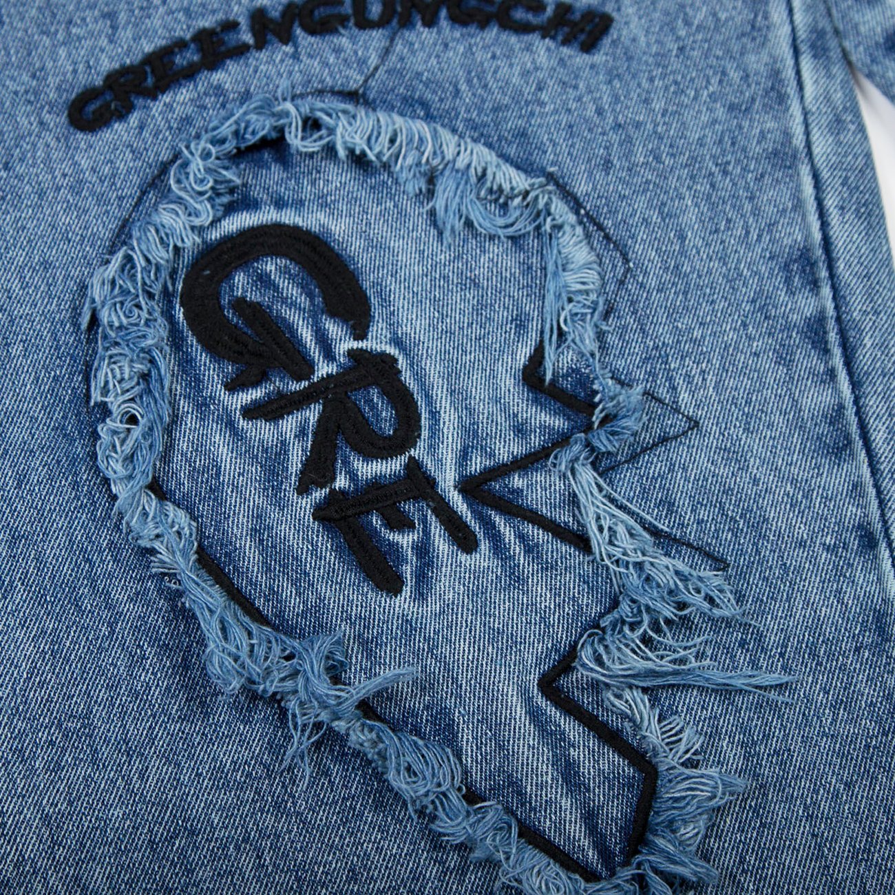 JUSTNOTAG Vintage Loose Embroidered Waist Jeans