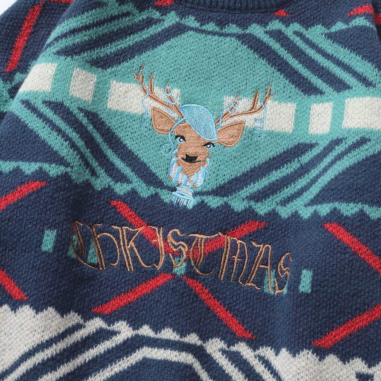 JUSTNOTAG Fawn Embroidered Knitted Sweater
