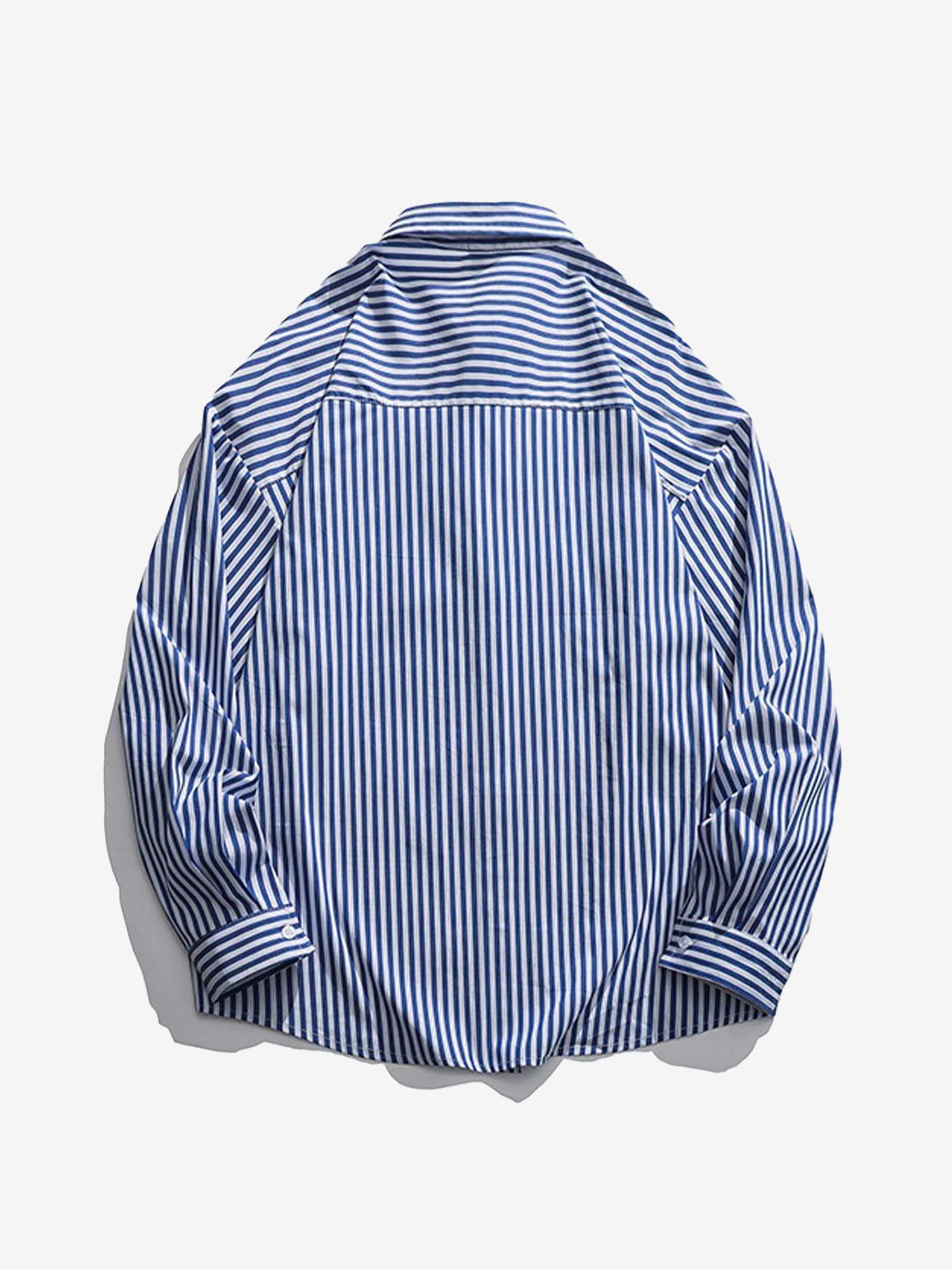 JUSTNOTAG Vintage Vertical Striped Long-sleeved Shirt