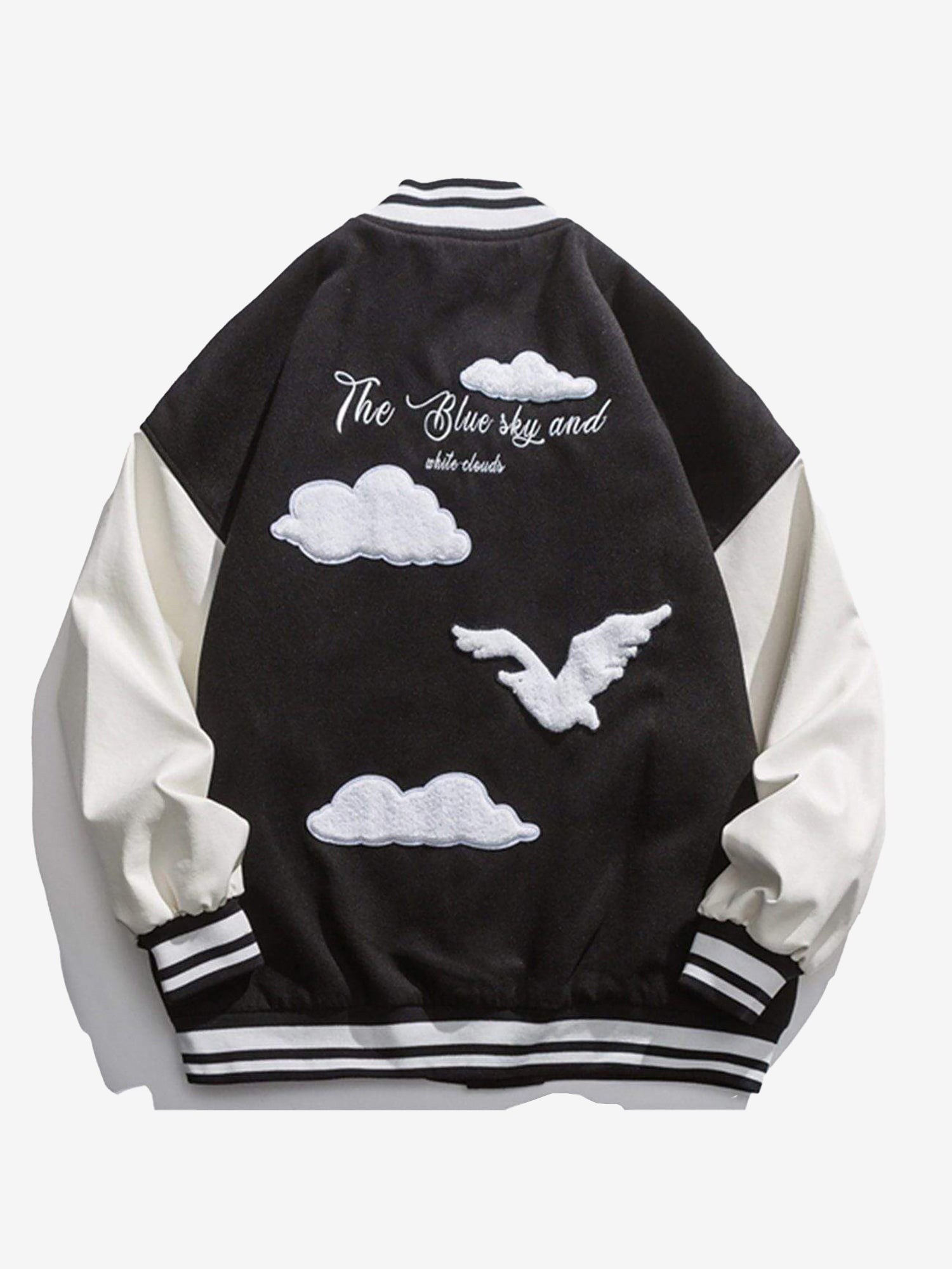 Justnotag Clouds Flocking Varsity Jacket For Men's