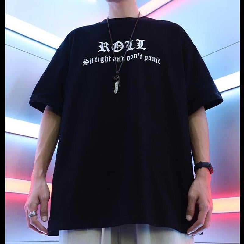 Justnotag Übergroßes Kurzarm-T-Shirt mit Buchstabendruck