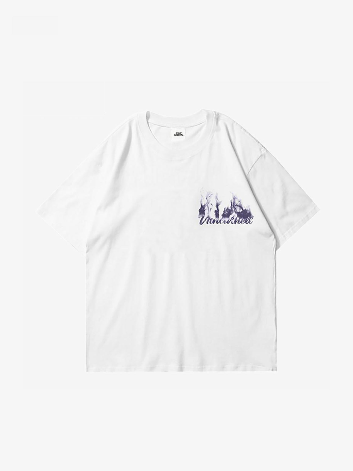 Justnotag Kurzarm-T-Shirt mit herzförmigem Flammendruck