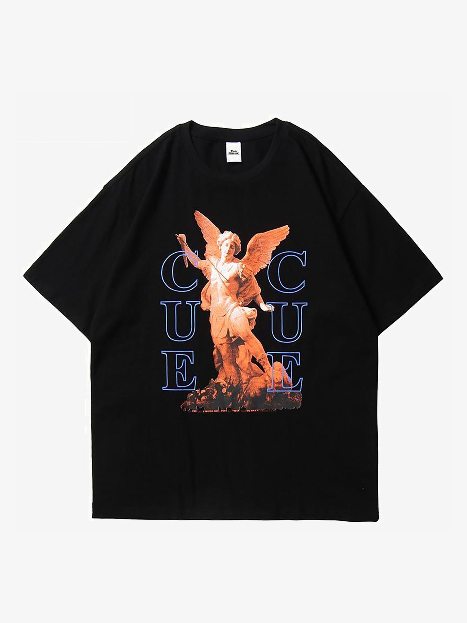 JUSTNOTAG Winged Statue Under Warm Lamp Short Sleeve Tee