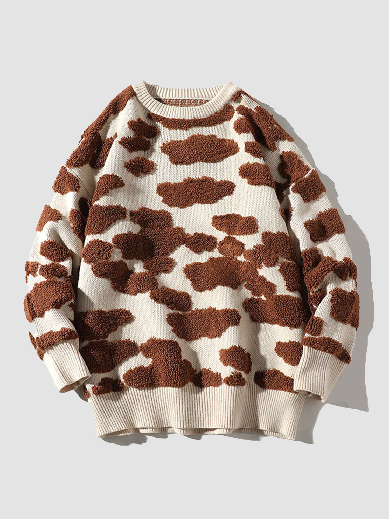 JUSTNOTAG Cloud Three-dimensional Relief Pattern Sweater