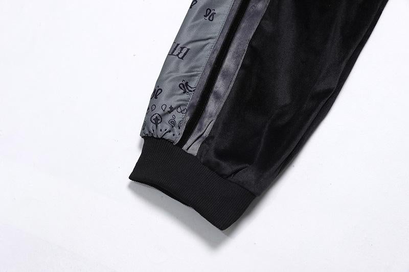 JUSTNOTAG Patchwork Cashew Printed Velour Joggers