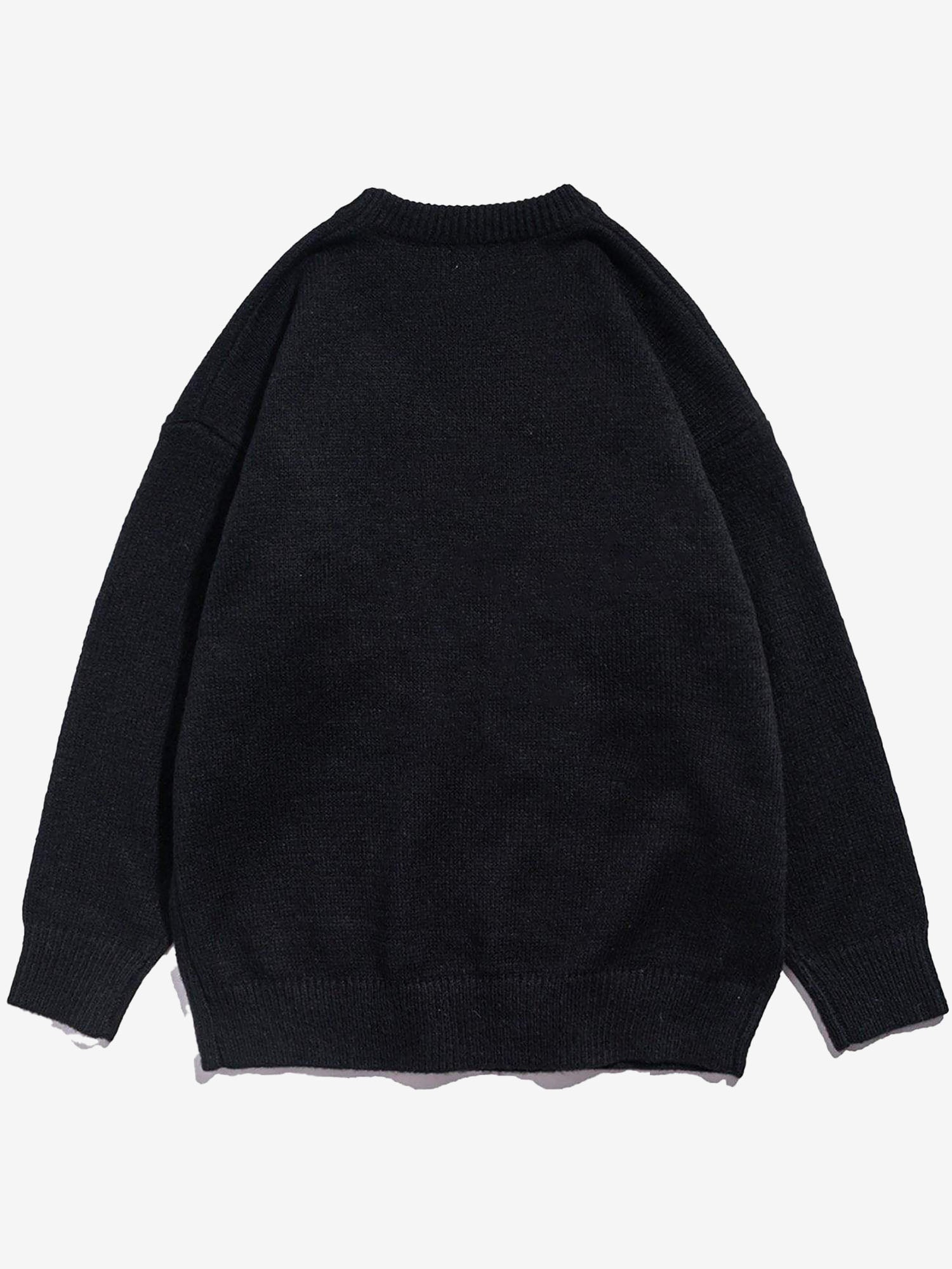 JUSTNOTAG Letter Flocking Knitted Sweater