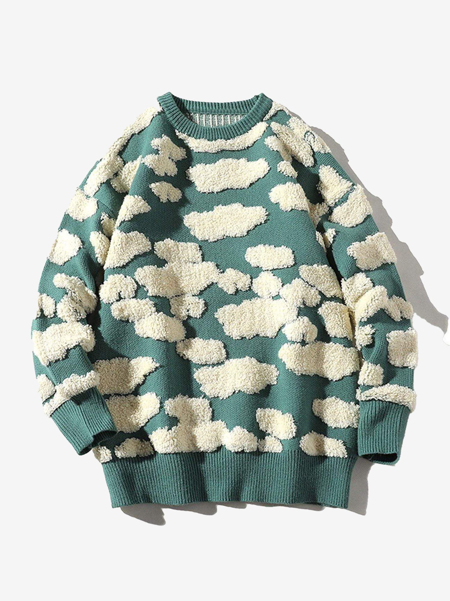 JUSTNOTAG Cloud Three-dimensional Relief Pattern Sweater