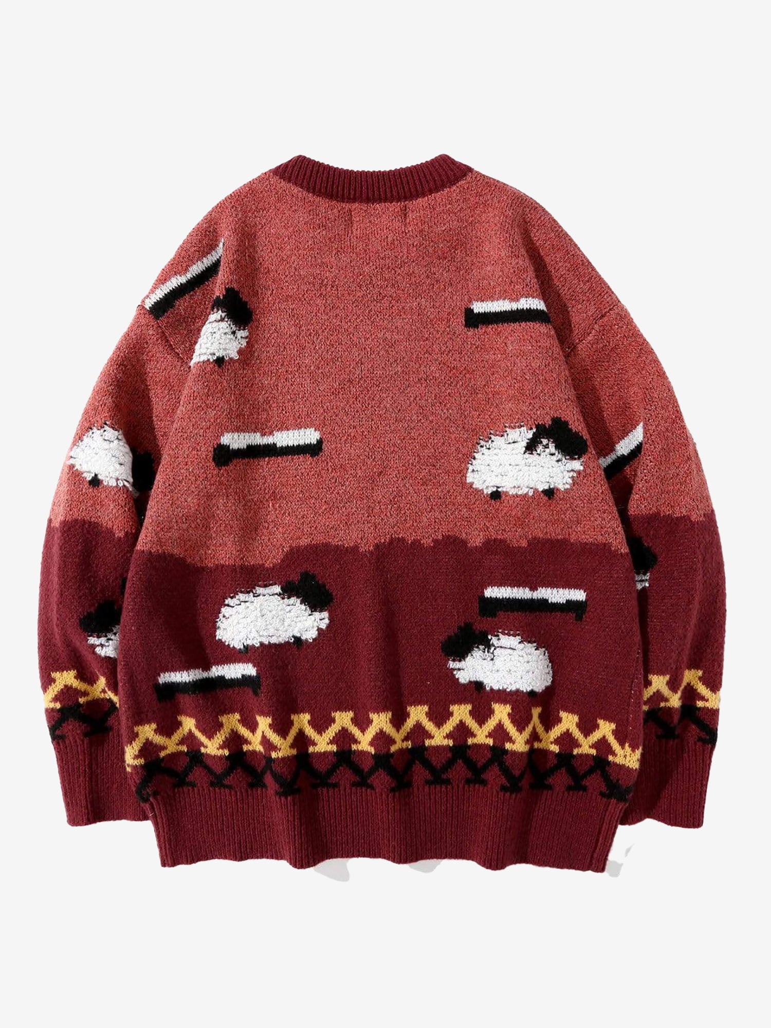 JUSTNOTAG Vintage Fence Love Sheep Knitted Sweater