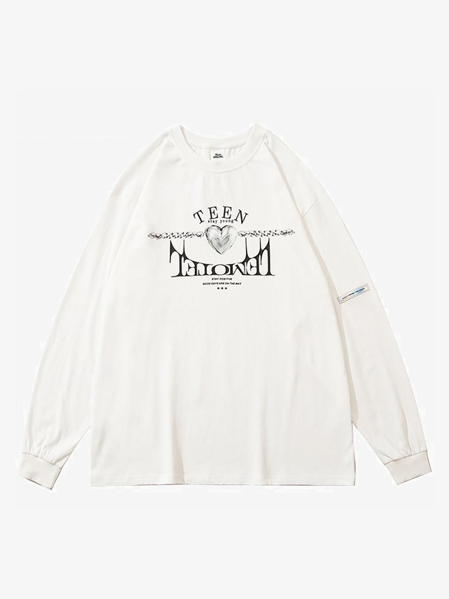 Justnotag Sweatshirt mit grafischem Buchstabendruck und Frauenfigur