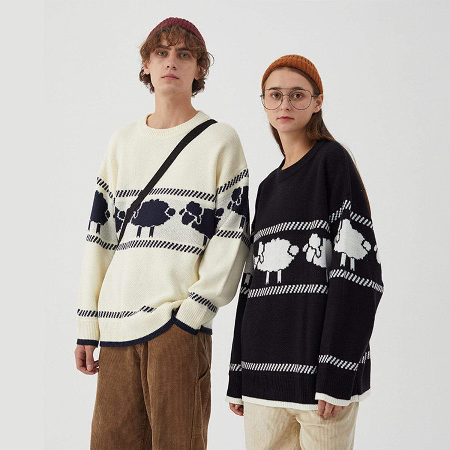 JUSTNOTAG Vintage Lamb Jacquard Sweater