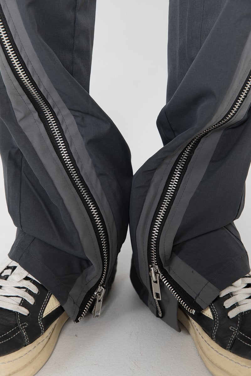Justnotag Cerniere laterali Pantaloni della tuta micro svasati sul davanti Streetwear Pantaloni larghi casual con coulisse in vita
