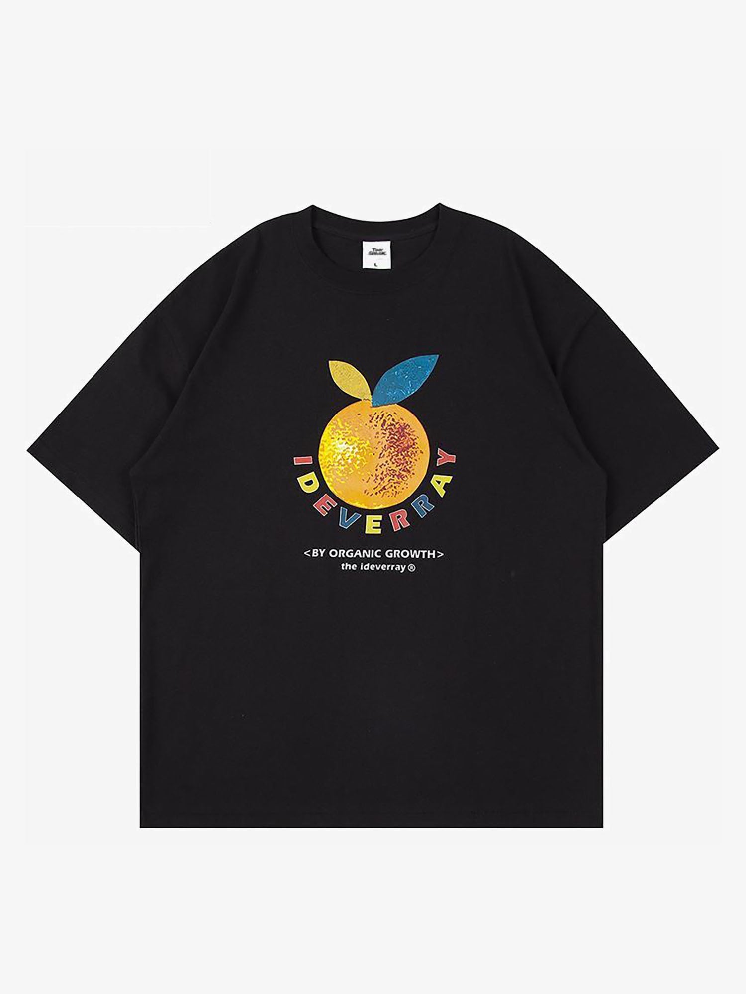 Justnotag Kurzärmliges T-Shirt mit orangefarbenem Buchstabendruck