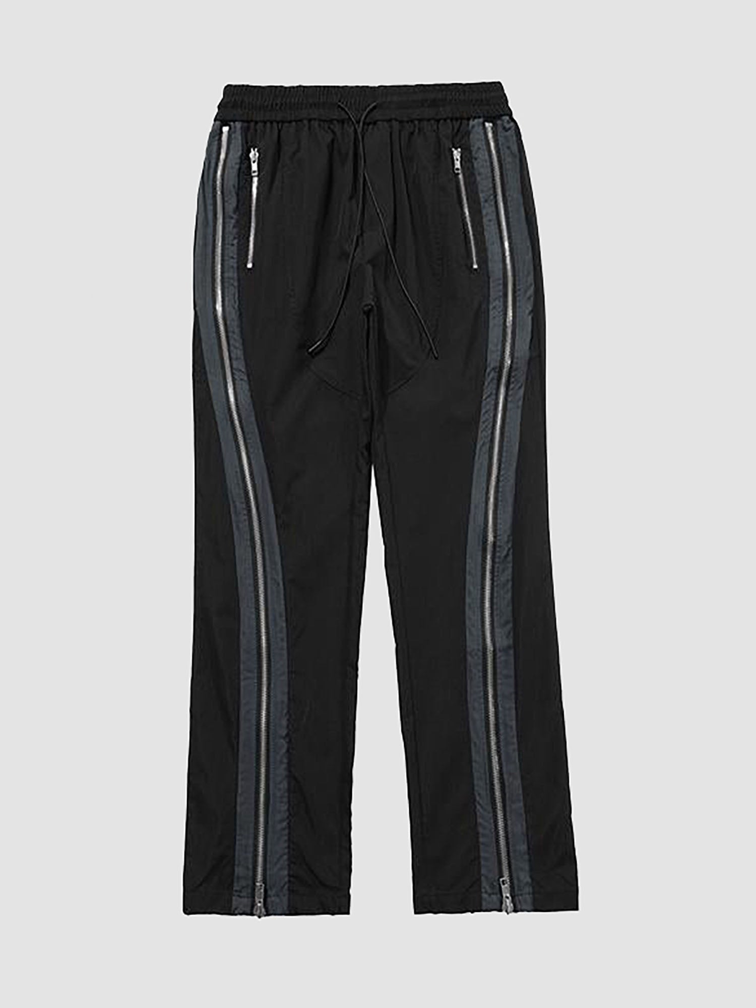 JUSTNOTAG Pantalon de survêtement micro évasé avec fermetures à glissière latérales Streetwear Loose Casual Cordon de serrage à la taille Joggers