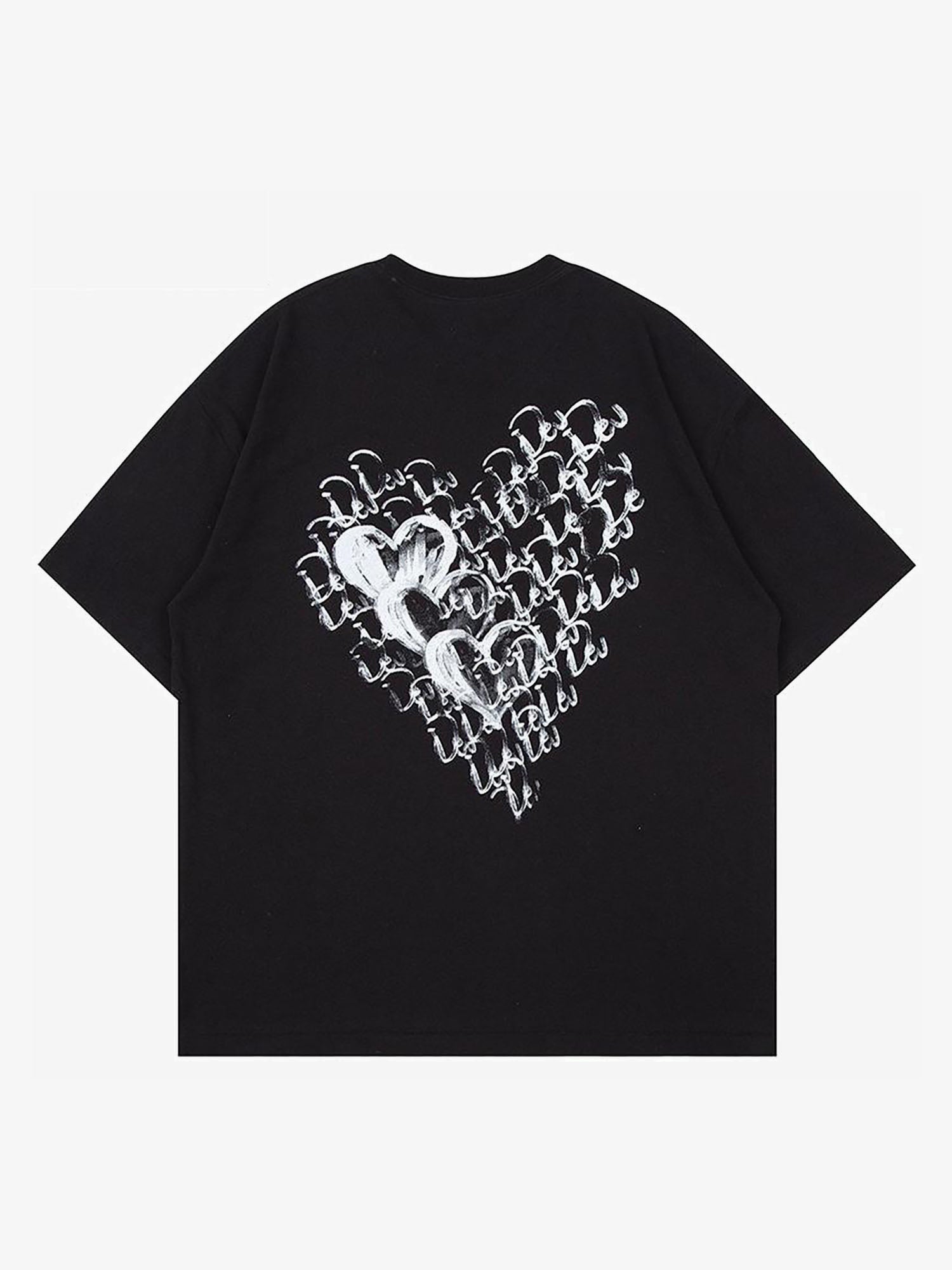 Justnotag Painting T-shirt a maniche corte con stampa lettera a forma di cuore