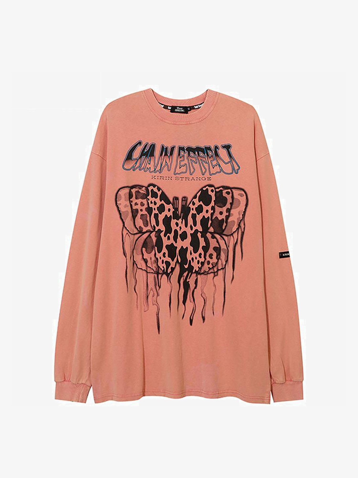 Justnotag Langarm-Sweatshirts mit beschmutztem Schmetterlingsphantom