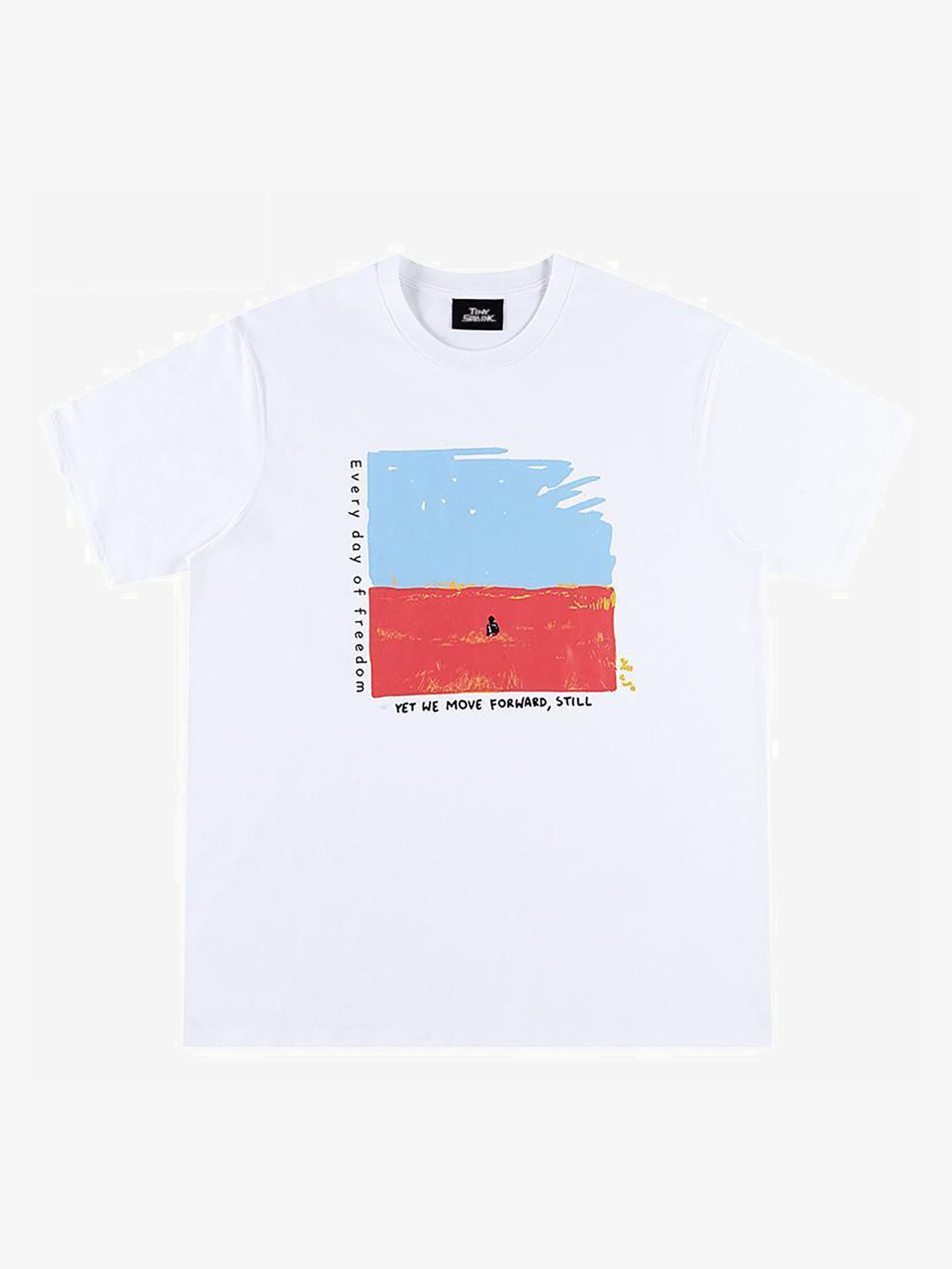 JUSTNOTAG Letter Graphic Print Short Sleeve Tee