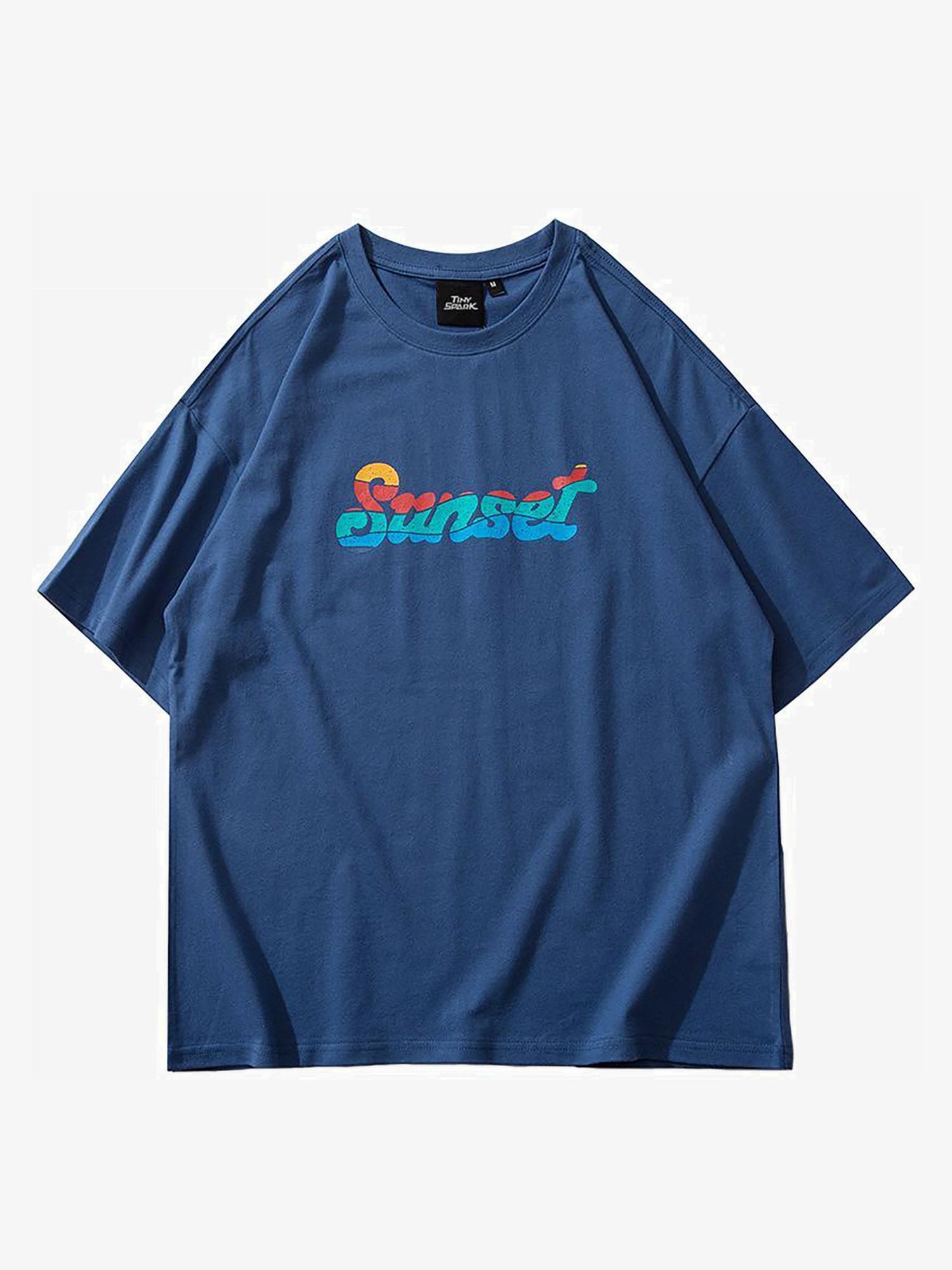 Justnotag Sunrise Letter Logo Graphic Kurzarm-T-Shirt