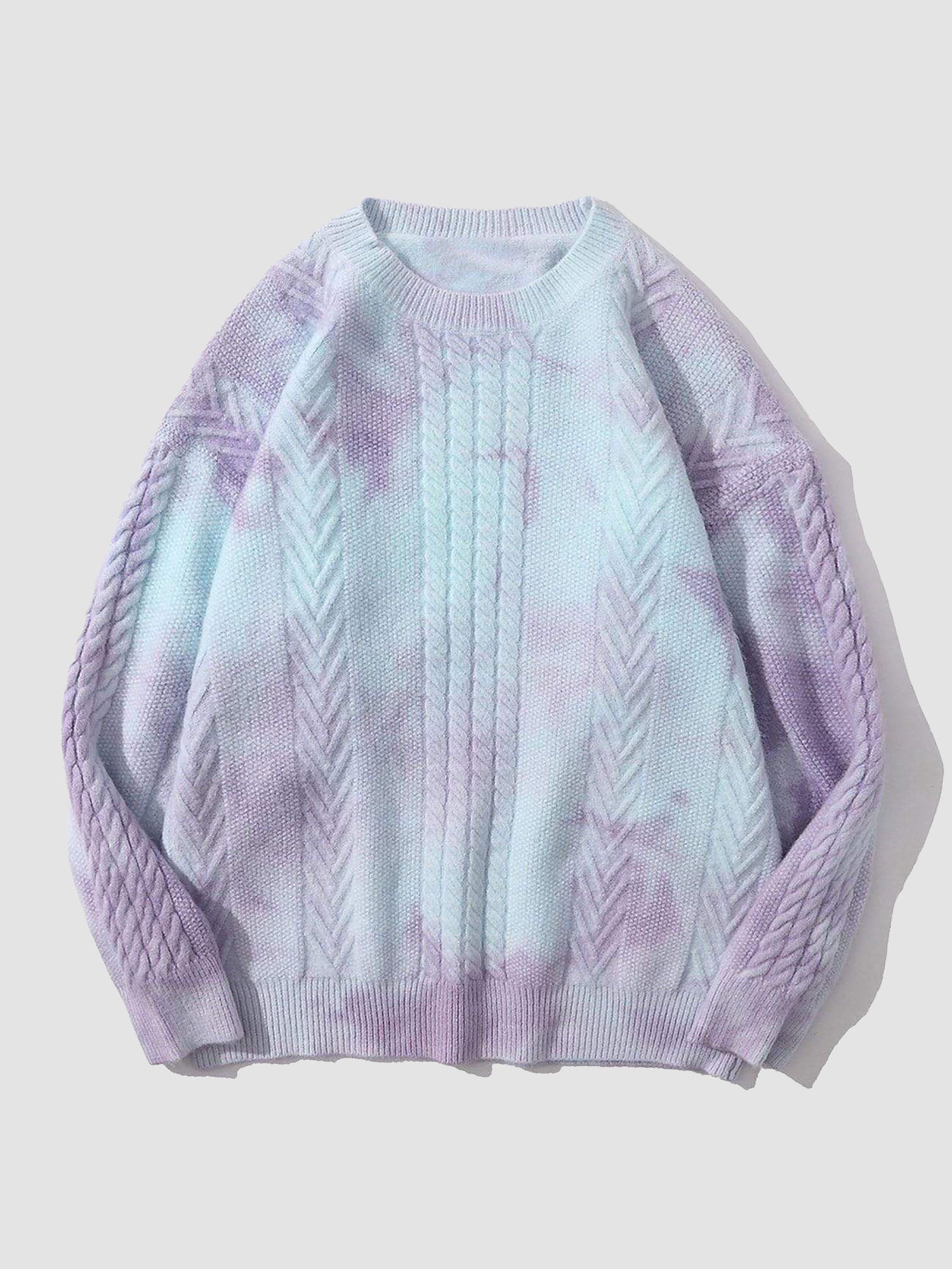 JUSTNOTAG Vintage Tie-dye Knitted Sweater