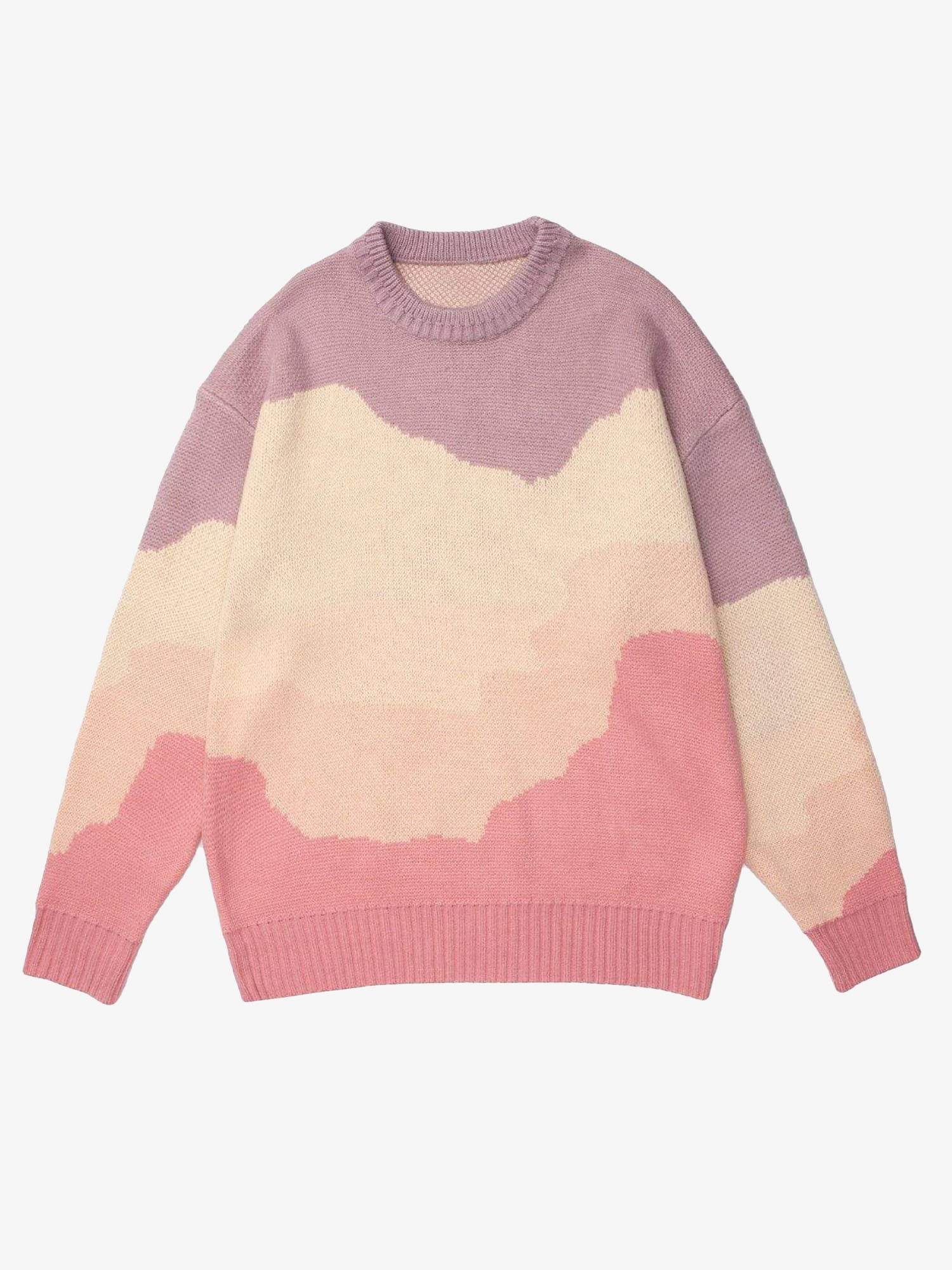 JUSTNOTAG Gradient Color Knitted Grandpa Sweaters
