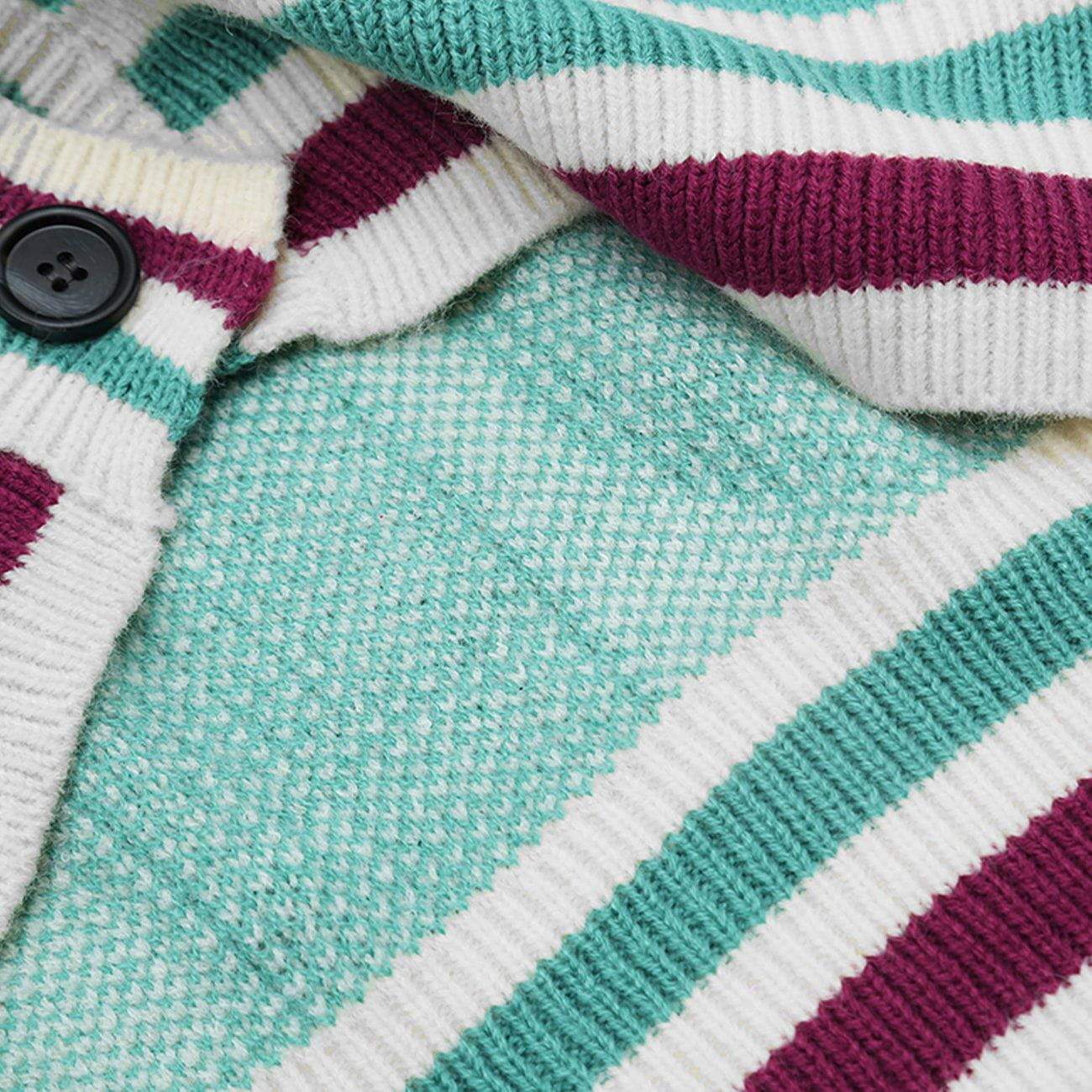 Pull cardigan en tricot de couleur contrastante vintage Justnotag