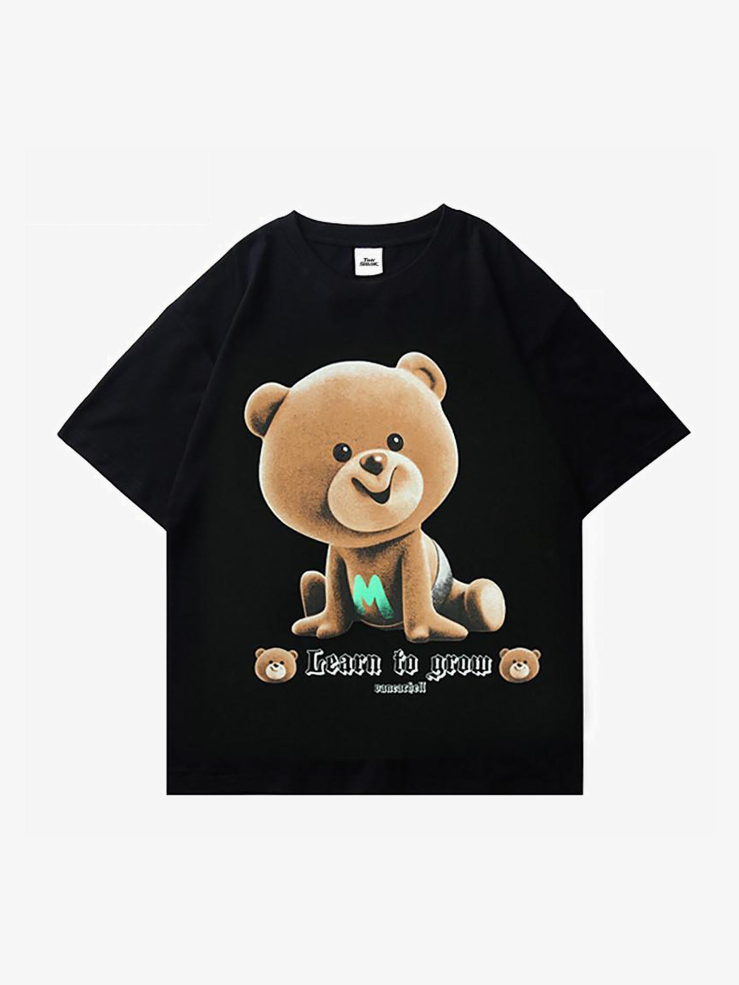 JUSTNOTAG Stuffed Bear With Happy Smile Short Sleeve Tee