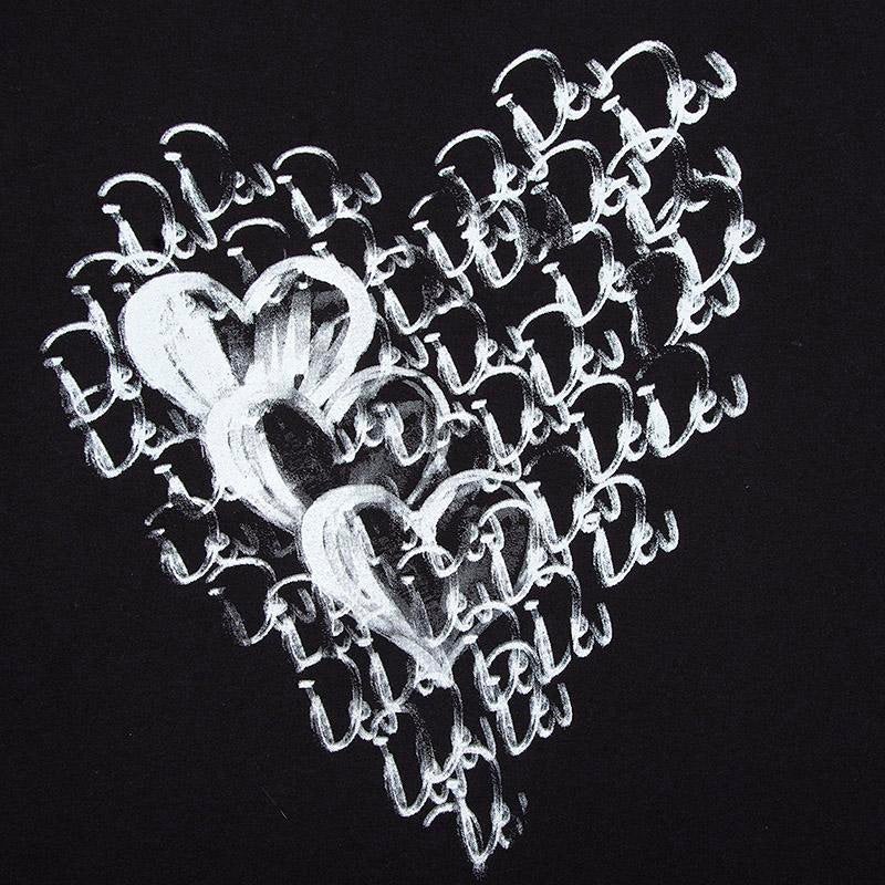 T-shirt à manches courtes imprimé lettre en forme de cœur Justnotag Painting