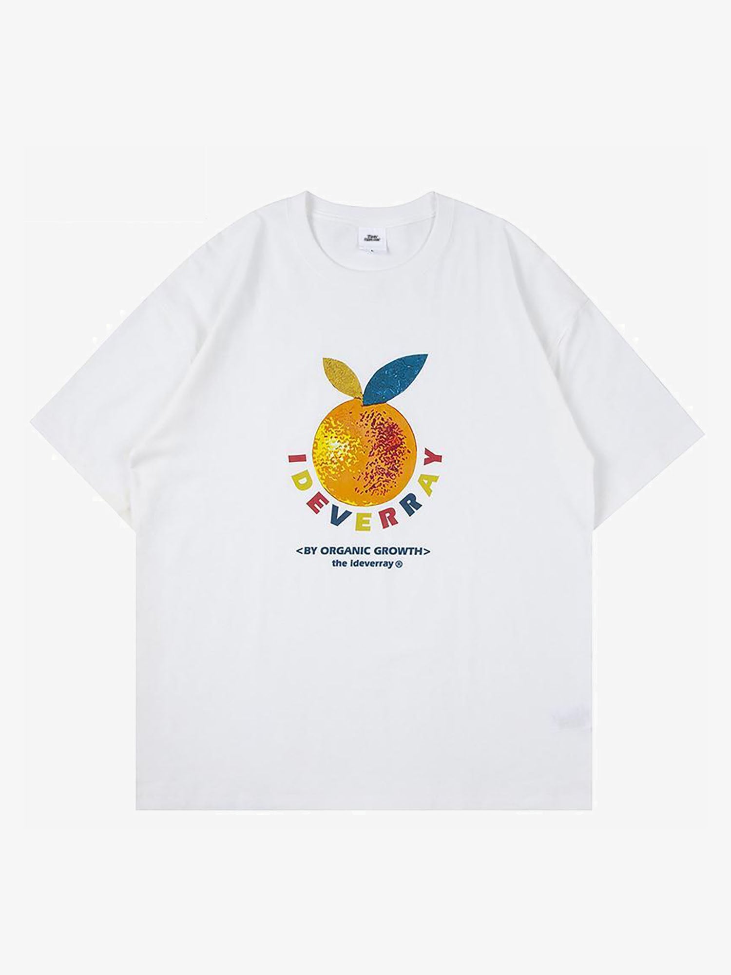 Justnotag Kurzärmliges T-Shirt mit orangefarbenem Buchstabendruck